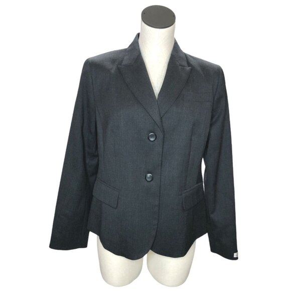 Pendleton Blazer Womens 12P Petite Gray Virgin Wool New Suit Jacket Lined Pocket - Picture 1 of 11